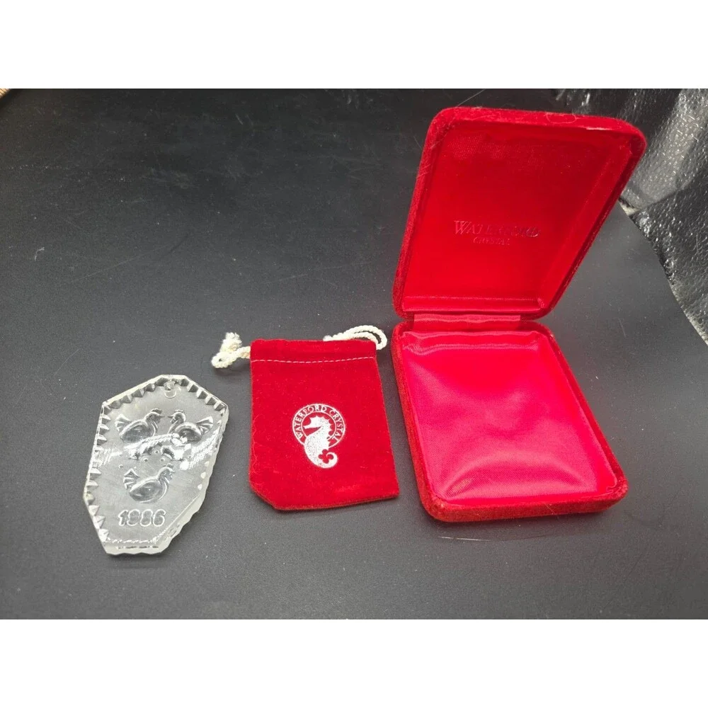 Waterford Crystal 1986 Three French Hens 12 Days Of Christmas Ornament w Box